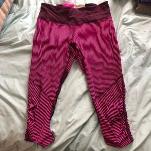 Lululemon Pink/Purple striped short leggings